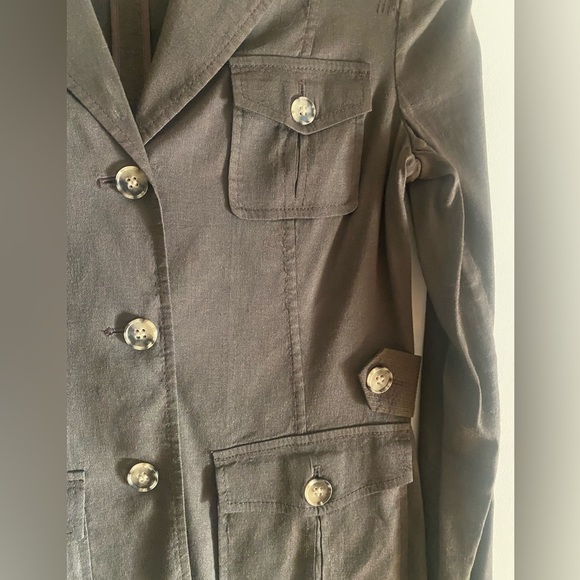 Theory- Linen 3 Button Blazer, Size 6 - Picture 4 of 6